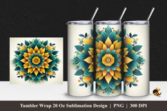 Flower Mandala Tumbler Wrap Sublimation Design 1 Product Image 1