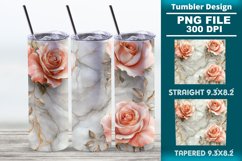 3D Rose Tumbler 20oz skinny wrap design, Tumbler design Product Image 1