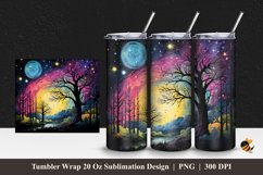 Galaxy Forest Tumbler Wrap Sublimation Design 1 Product Image 1