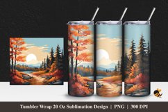 Autumn Forest Tumbler Wrap Sublimation Design 1 Product Image 1