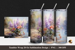 Flowers and Colors Tumbler Wrap Sublimation Design 1 Product Image 1