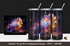 Sparkling Feather Tumbler Wrap Sublimation Design 1 Product Image 1
