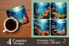 Fish Underwater Coaster Sublimation Designs Product Image 1