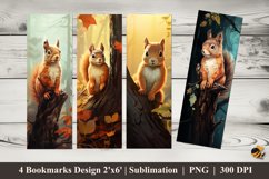 Lively Squirrel Bookmarks Sublimation Design Product Image 1