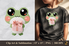 Frog Brings Gifts DTF Sublimation Clipart Design 1 Product Image 1