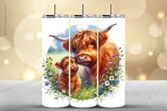 Highland Cow Tumbler Wrap| Tumbler Sublimation Wrap Product Image 1