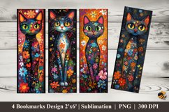 Colorful Cat Bookmarks Sublimation Design Product Image 1