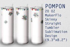 Tumbler Straight 20 OZ Sublimation Pompon Wrap Design Product Image 1