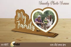 Photo frame My Family svg |Photo frame laser cut svg Product Image 1