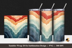 Vintage Wave Tumbler Wrap Sublimation Design 1 Product Image 1