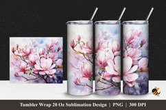 Painting Magnolia Tumbler Wrap Sublimation Design 1 Product Image 1