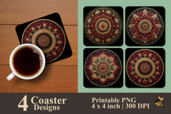 Luxury Mandala Coaster Sublimation Design Product Image 1