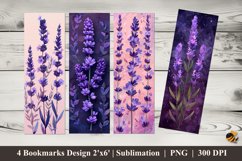 Lavender Flower Bookmarks Sublimation Design Product Image 1