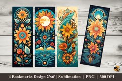 Happy Sun Flower Bookmarks Sublimation Design Product Image 1
