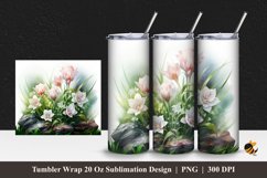 Nature flower Tumbler Wrap Sublimation Design 1 Product Image 1