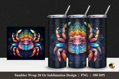 Colorful Crab Tumbler Wrap Sublimation Design 1 Product Image 1