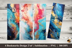 Colorful Marble Bookmarks Sublimation Design Product Image 1