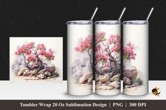 Bougainvillea Tumbler Wrap Sublimation Design 1 Product Image 1