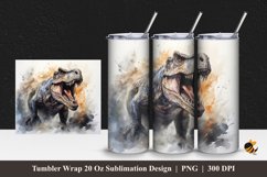 Tyrannosaurus Tumbler Wrap Sublimation Design 1 Product Image 1