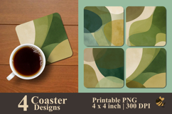 Minimalist Art Shape Coaster Sublimation Design Product Image 1
