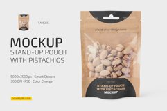 Kraft Stand-Up Pouch with Pistachios Mockup Product Image 1