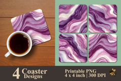 Lavender Marble Coaster Sublimation Design Product Image 1
