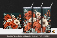 Blossom Illustration Tumbler Wrap Sublimation Design 1 Product Image 1