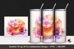 Flower Jelly Tumbler Wrap Sublimation Design 1 Product Image 1