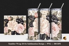 Roses Tumbler Wrap Sublimation Design 1 Product Image 1