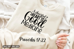 A cheerful Heart Is Good - Christian Sleeve T-Shirt Design Product Image 1