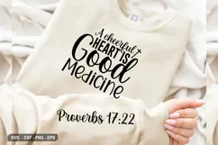 A cheerful Heart Is Good - Christian Sleeve T-Shirt Design Product Image 1