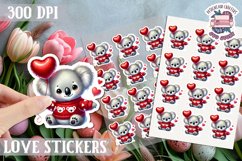 Love sticker Sheet Valentine Day Lovers Funny Animals PNG Product Image 1