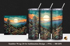 Afternoon garden Tumbler Wrap Sublimation Design 1 Product Image 1