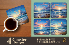 Ocean Breeze Puzzle Coaster Sublimation Design Product Image 1