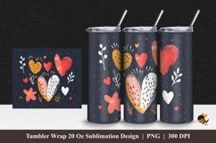 Simple Love Tumbler Wrap Sublimation Design 1 Product Image 1