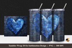 Love at Wall Tumbler Wrap Sublimation Design 1 Product Image 1