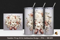 Ribbon Boquet Tumbler Wrap Sublimation Design 1 Product Image 1