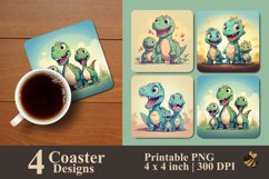 Dinosaur Family Coaster Sublimation Designs Product Image 1