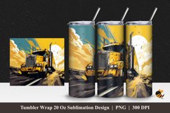 Yellow Truck Tumbler Wrap Sublimation Design 1 Product Image 1