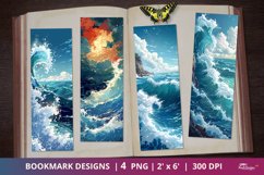 Sea Waves Scrapbook Bookmark Designs Product Image 1
