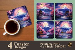 Mount Fuji View Coaster Sublimation Design Product Image 1