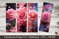 Rose Valentine's Bookmarks Sublimation Design Product Image 1