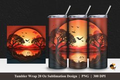 3d African Sunset Tumbler Wrap Sublimation Design 1 Product Image 1