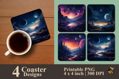 Cosmic Scene Coaster Sublimation Designs Product Image 1