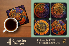 Ancient Harmony Coaster Sublimation Design Product Image 1