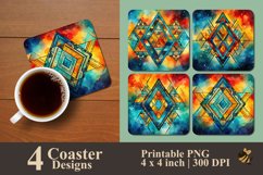 Colorful Tribal Coaster Sublimation Designs Product Image 1