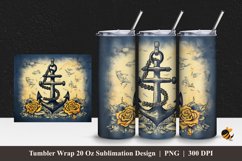 Old Anchor Tumbler Wrap Sublimation Design 1 Product Image 1