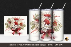 Ribbon Floral Bouquet Tumbler Wrap Sublimation Design 1 Product Image 1