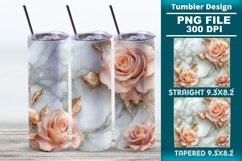 3D Rose Tumbler 20oz skinny wrap design, Tumbler design Product Image 1