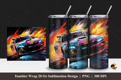 Racing Car Tumbler Wrap Sublimation Design 1 Product Image 1